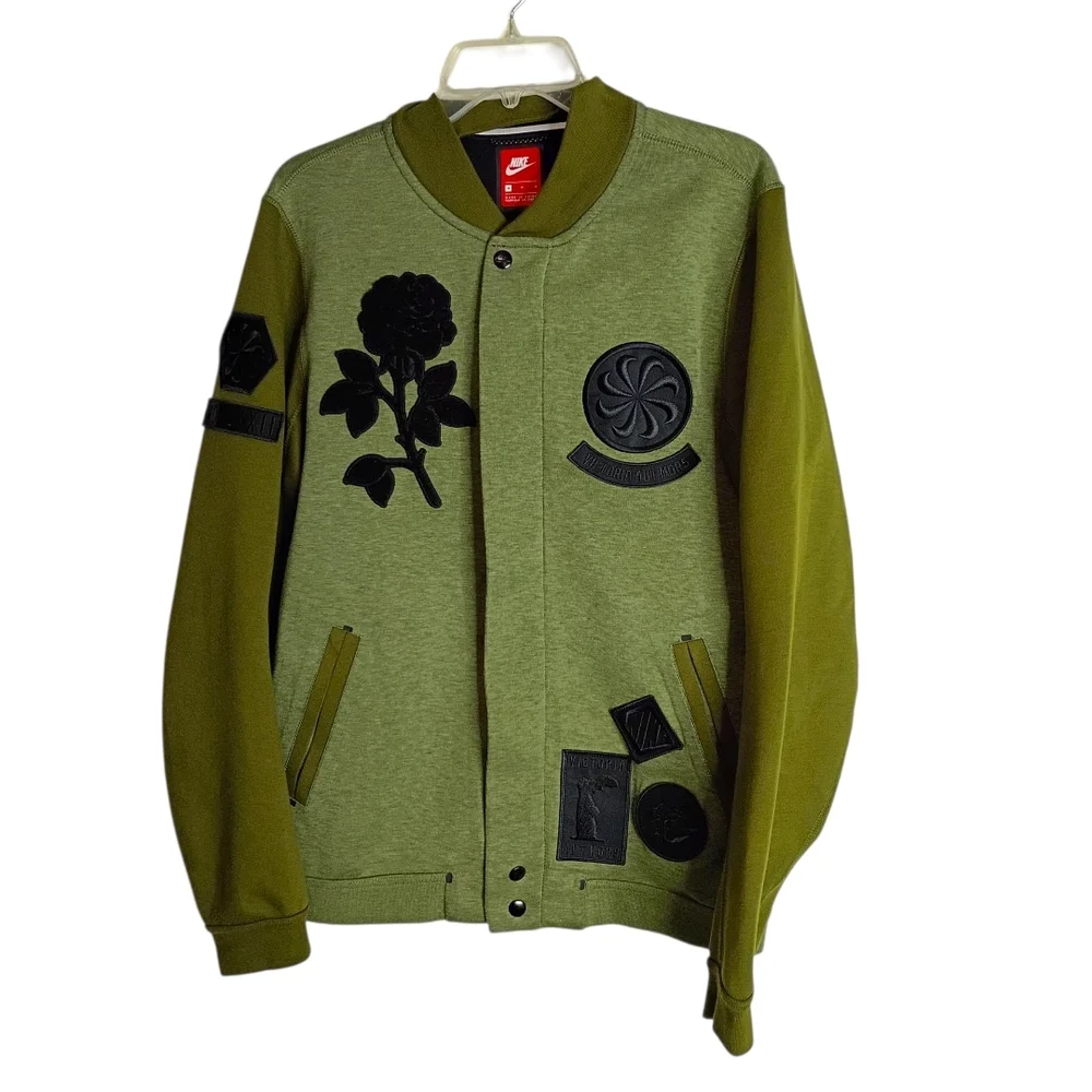 Nike -Black Rose Tech Fleece Green Jacket - Size M - Picture 1 of 8